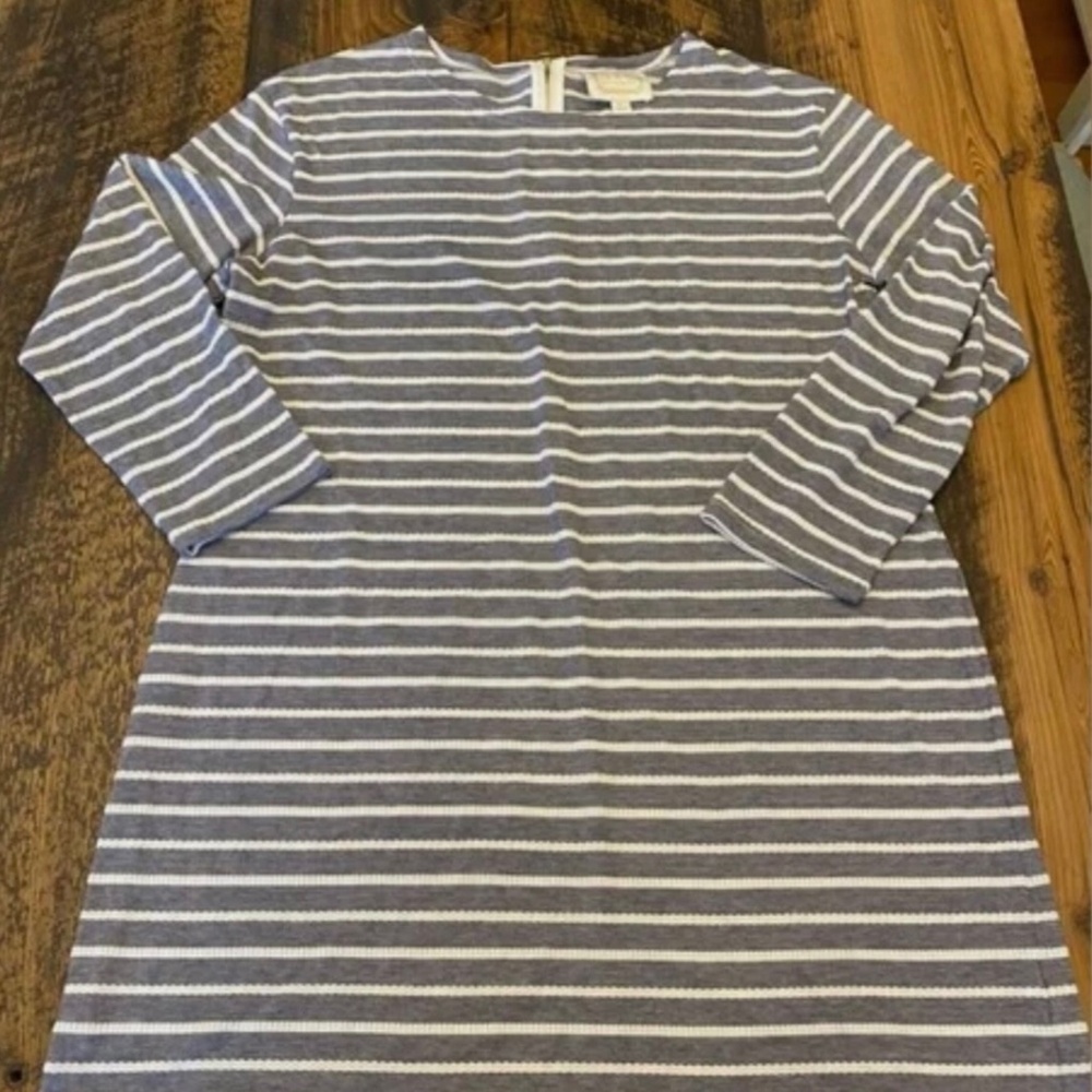 Sail to Sable Navy and White Striped Shift Dress Size in XL